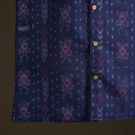 Sambalpuri Ikat Weave Cotton Men Nehru Jacket 11