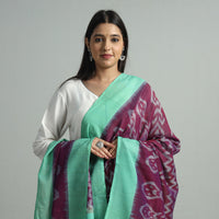 Purple - Pochampally Ikat Handloom Cotton Dupatta with Tassels 25