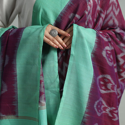 Purple - Pochampally Ikat Handloom Cotton Dupatta with Tassels 25