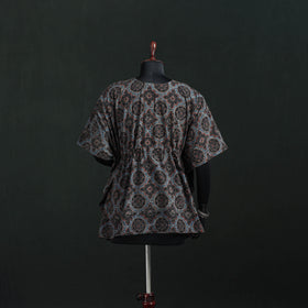 Multicolor - Ajrakh Hand Block Print Natural Dyed Cotton Kaftan (Short) 46
