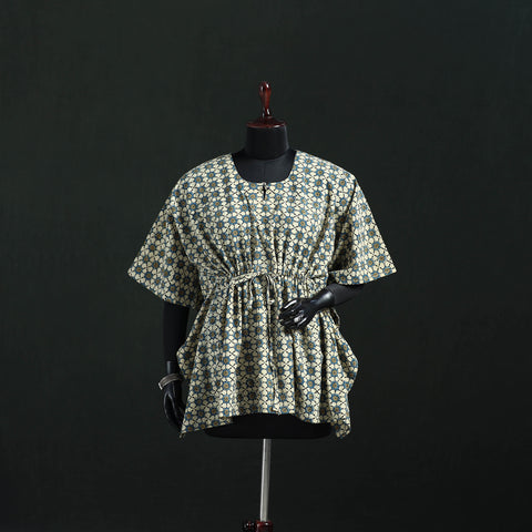 Ajrakh Hand Block Print Natural Dyed Cotton Kaftan (Short) 47