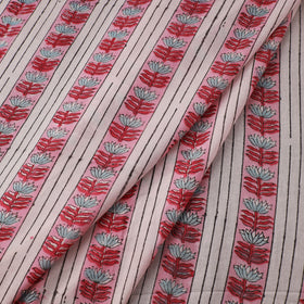 Pink - sanganeri cotton fabric 44 - handcrafted