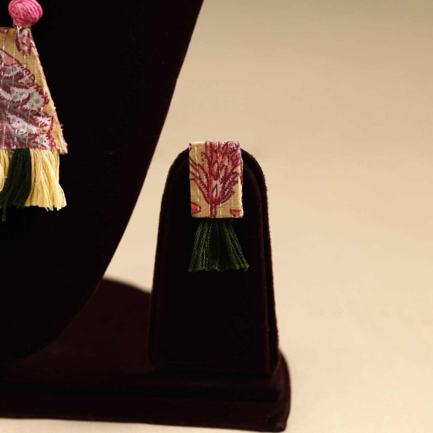 Pink - handmade fabart necklace set 01 - handcrafted