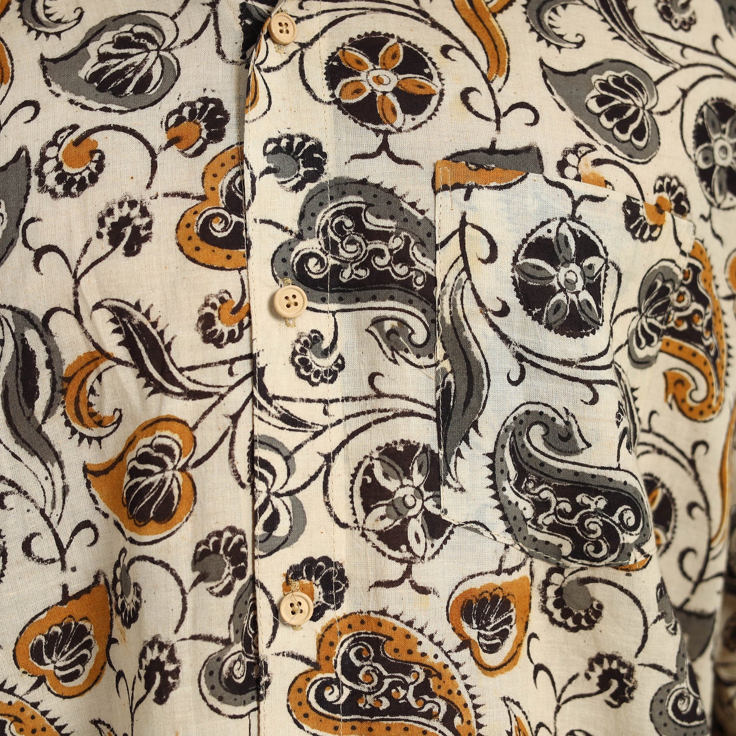 Pedana Block Print Cotton Men Kalamkari Shirt 06