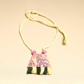 Pink - handmade fabart necklace set 01 - handcrafted