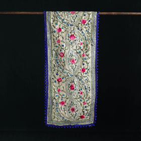 Ranihati Chanderi Silk Hand Embroidered Stole with Pom Pom 288