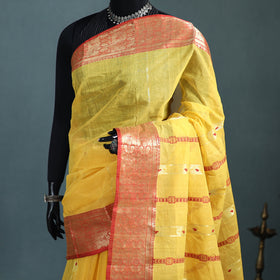 Pure Cotton Handloom Bengal Tant Saree with Zari & Thread Work 11
