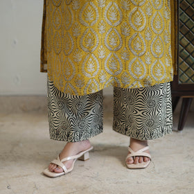 Buy Hand Block Bagru Print Chanderi Silk Kurta Set