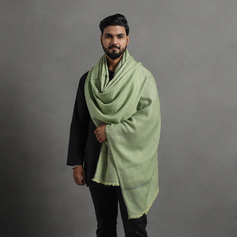 Green - Kumaun Handwoven Pure Merino Wool Shawl for Men 103