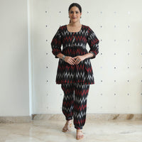 Black - Pochampally Ikat Cotton Co-Ord Set 10