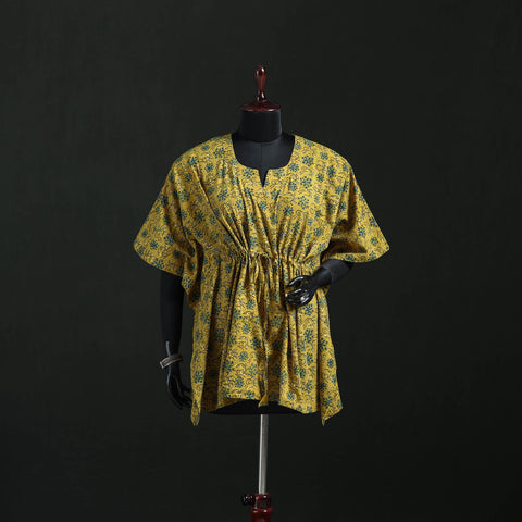 Ajrakh Hand Block Print Natural Dyed Cotton Kaftan (Short) 48