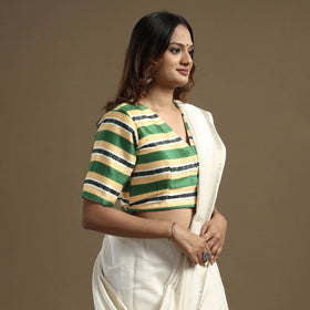 Buy Mashru Weave Pure Handloom Silk Stitched Blouse 