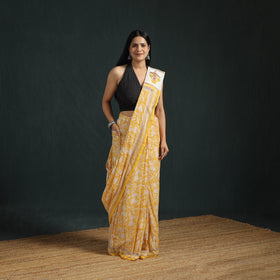 Sanganeri Hand Block Print Pure Mul Cotton Ready To Wear Saree  11