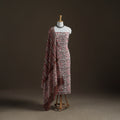 Kutch Hand Batik Print Cotton Unstitched Dress Material: Kurta, Bottom & Dupatta 01