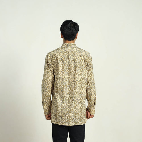 Pedana Block Print Cotton Men Kalamkari Shirt 05