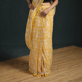 Sanganeri Hand Block Print Pure Mul Cotton Ready To Wear Saree  11