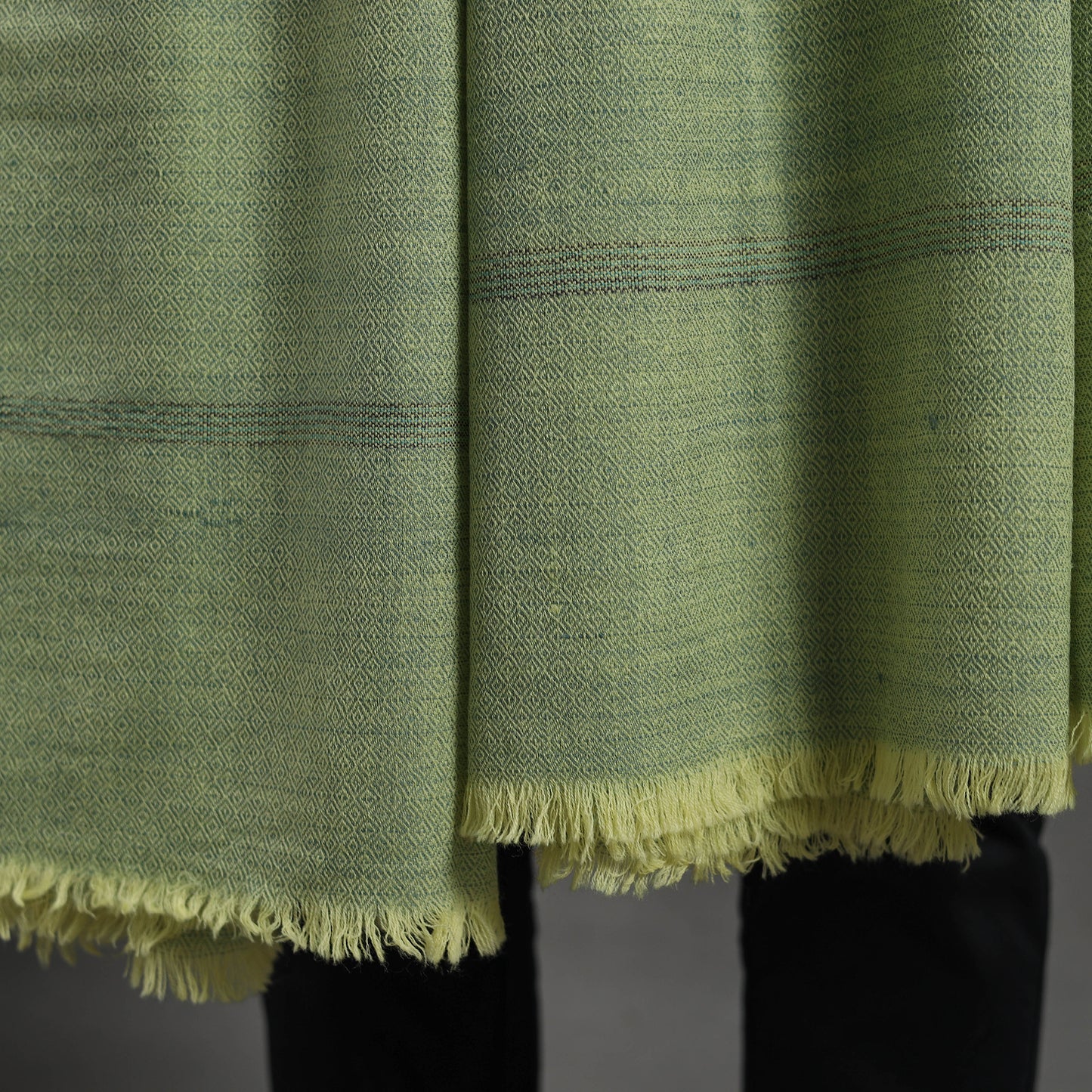 Green - Kumaun Handwoven Pure Merino Wool Shawl for Men 103