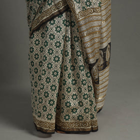 Multicolor - Natural Dyed Chanderi Silk Bagru Print Saree 24