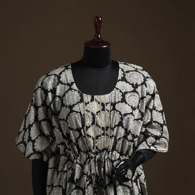 Natural Dyed Hand Block Bagru Print Gota Work Cotton Kaftan (Short) 42