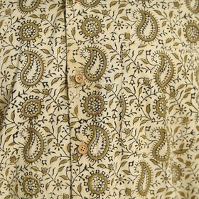 Beige - Pedana Block Print Cotton Men Kalamkari Shirt 05