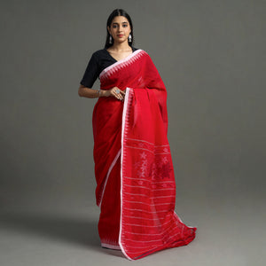 Red - Traditional Moirangphee Manipuri Pure Handloom Cotton Saree