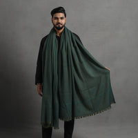 Green - Kumaun Handwoven Pure Merino Wool Shawl for Men 104