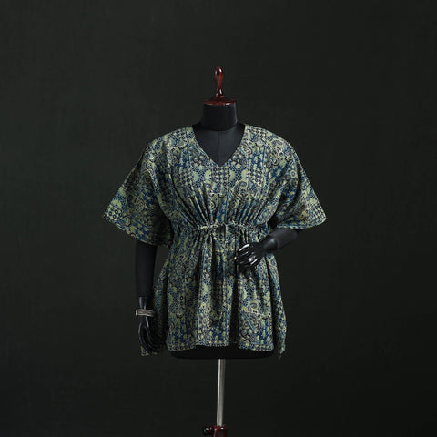 Ajrakh Hand Block Print Natural Dyed Cotton Kaftan (Short) 49