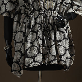 Natural Dyed Hand Block Bagru Print Gota Work Cotton Kaftan (Short) 42