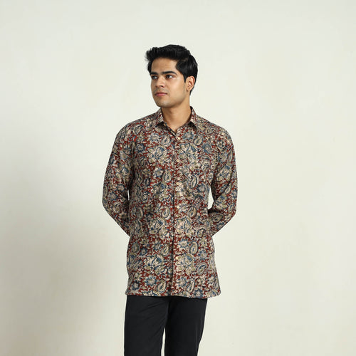 Pedana Block Print Cotton Men Kalamkari Shirt 13