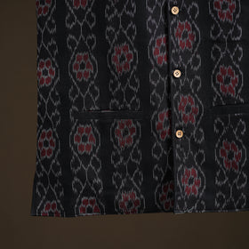 Sambalpuri Ikat Weave Cotton Men Nehru Jacket 15