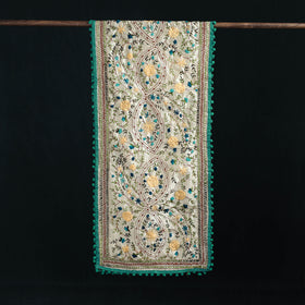Ranihati Chanderi Silk Hand Embroidered Stole with Pom Pom 276