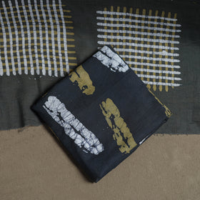 Kutch Hand Batik Print Cotton Unstitched Dress Material: Kurta, Bottom & Dupatta 02
