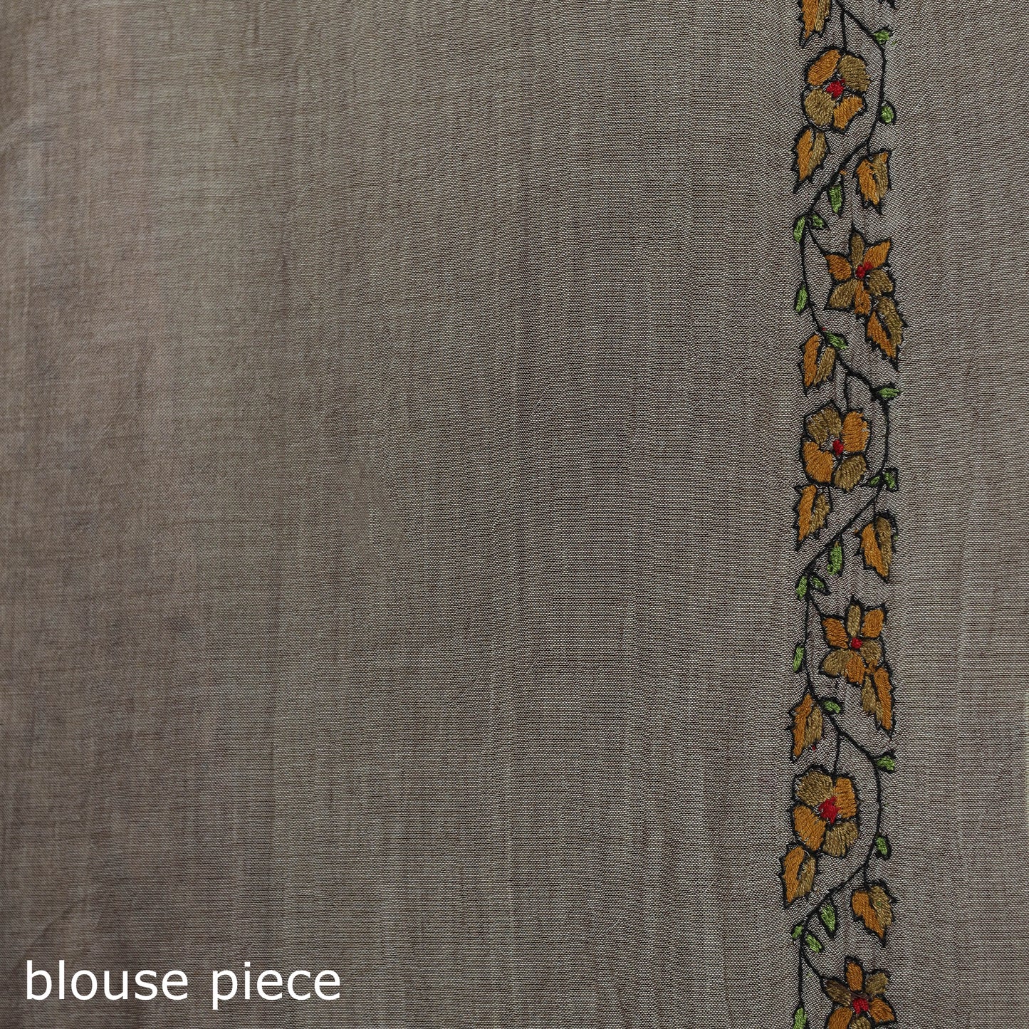 Grey - hand embroidery kerala cotton kashida saree