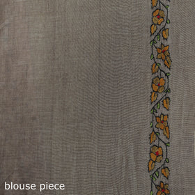 Grey - hand embroidery kerala cotton kashida saree