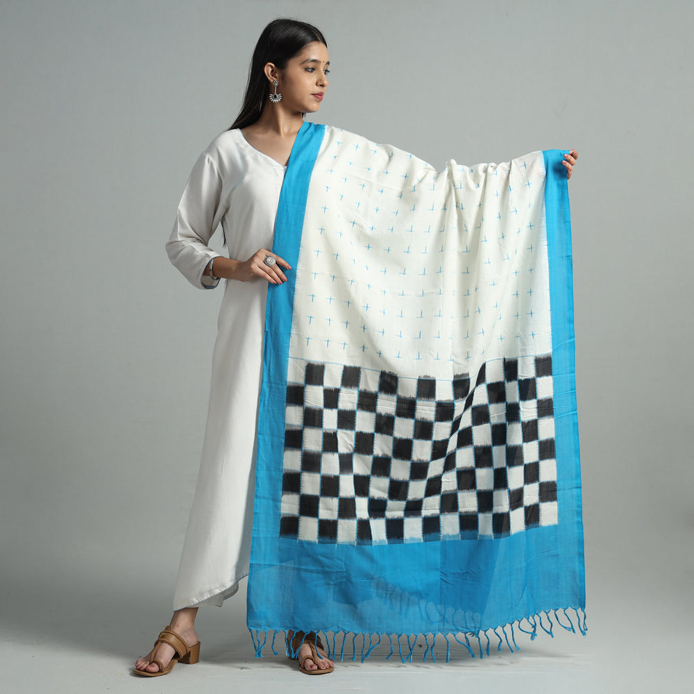 Multicolor - Pochampally Ikat Handloom Cotton Dupatta with Tassels 30