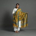 Yellow - chanderi silk handpainted kalamkari dupatta 11