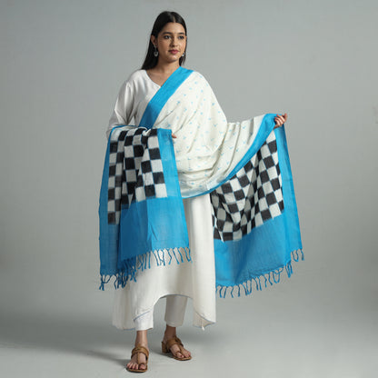 Multicolor - Pochampally Ikat Handloom Cotton Dupatta with Tassels 30
