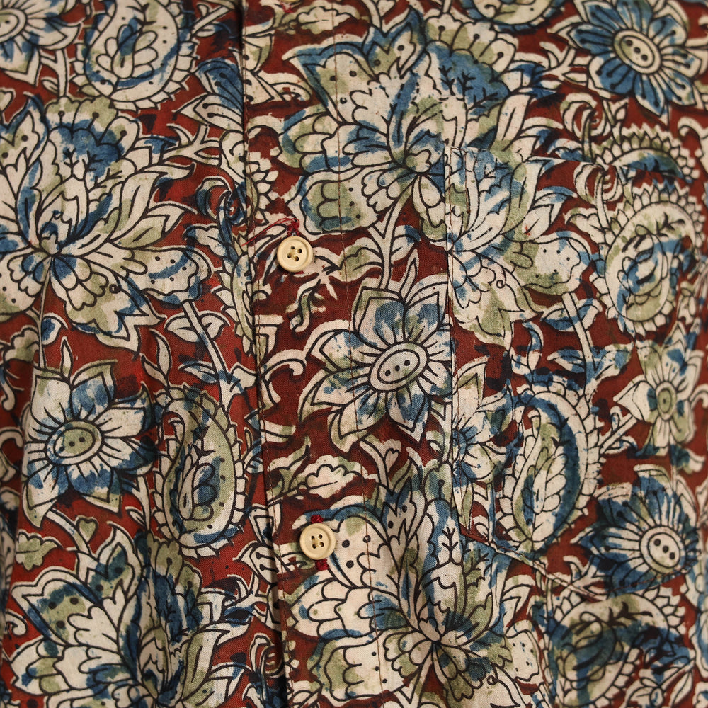 Pedana Block Print Cotton Men Kalamkari Shirt 13