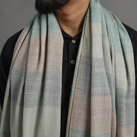 Grey - Kumaun Handwoven Pure Merino Wool Shawl for Men 105