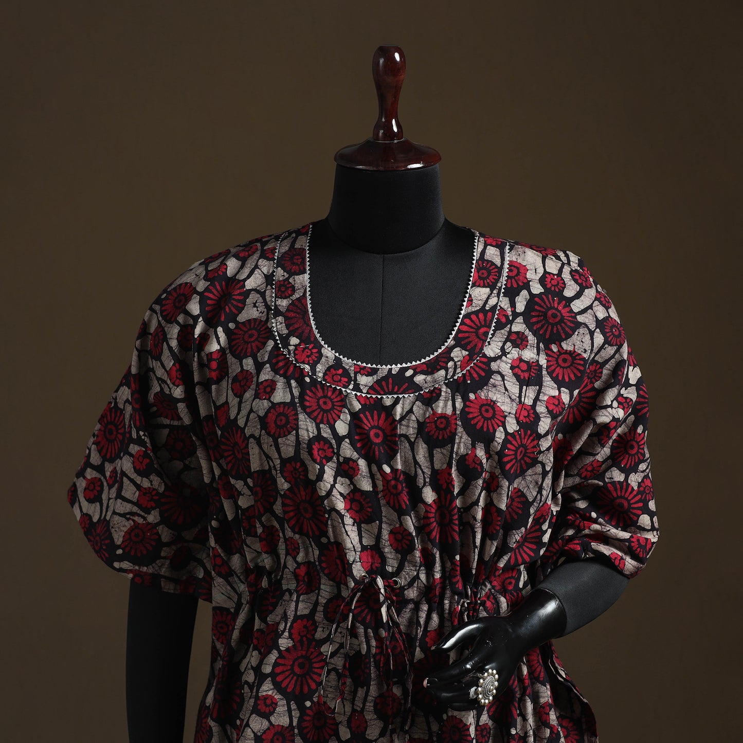 Hand Block Batik Print Gota Work Cotton Kaftan (Short) 40