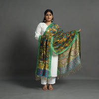 Brown - Chanderi Silk Handpainted Kalamkari Dupatta 13