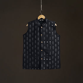 Sambalpuri Ikat Weave Cotton Men Nehru Jacket 02
