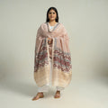 Beige - traditional maheshwari silk bagh dupatta 02