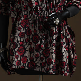 Hand Block Batik Print Gota Work Cotton Kaftan (Short) 40