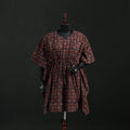 Red - Ajrakh Hand Block Print Natural Dyed Cotton Kaftan (Medium) 51