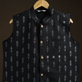 Sambalpuri Ikat Weave Cotton Men Nehru Jacket 02
