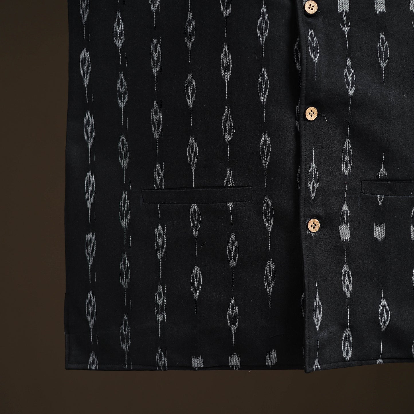 Sambalpuri Ikat Weave Cotton Men Nehru Jacket 02
