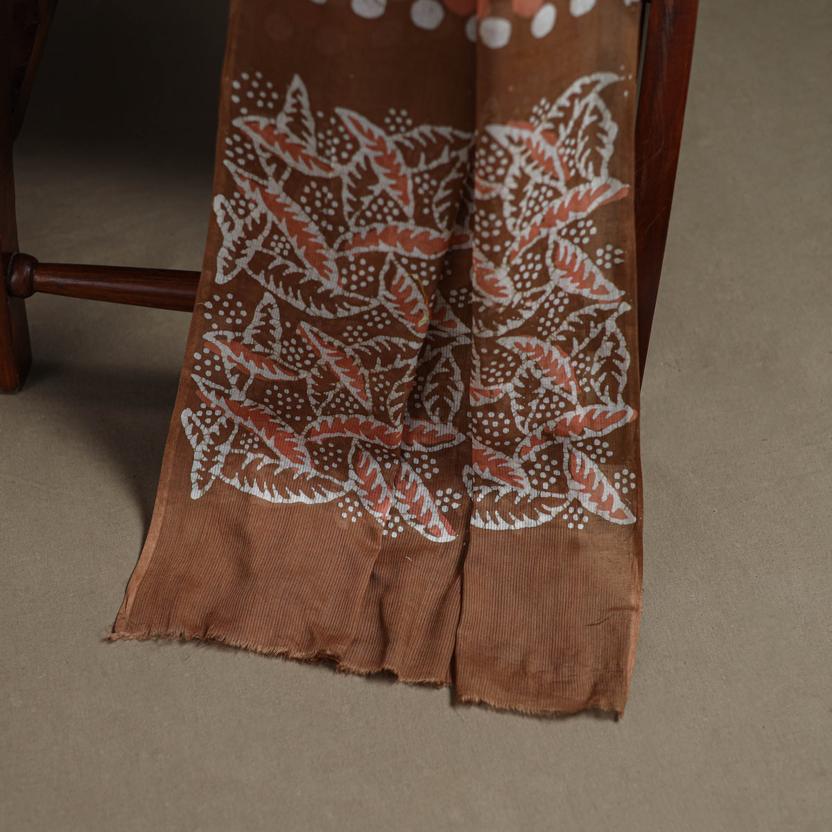 Kutch Hand Batik Print Cotton Unstitched Dress Material: Kurta, Bottom & Dupatta 04