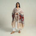 Beige - traditional maheshwari silk bagh dupatta 03
