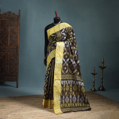 Pure Cotton Handloom Bengal Tant Saree with Zari & Thread Work 17